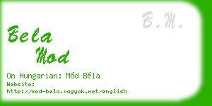 bela mod business card